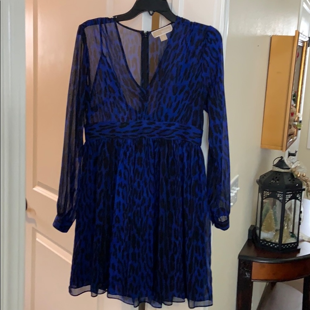 Size 6 Michael Kors cobalt/black A-line dress